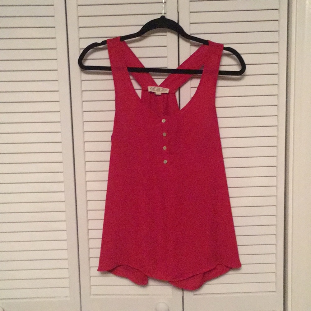 Red racer back shirt